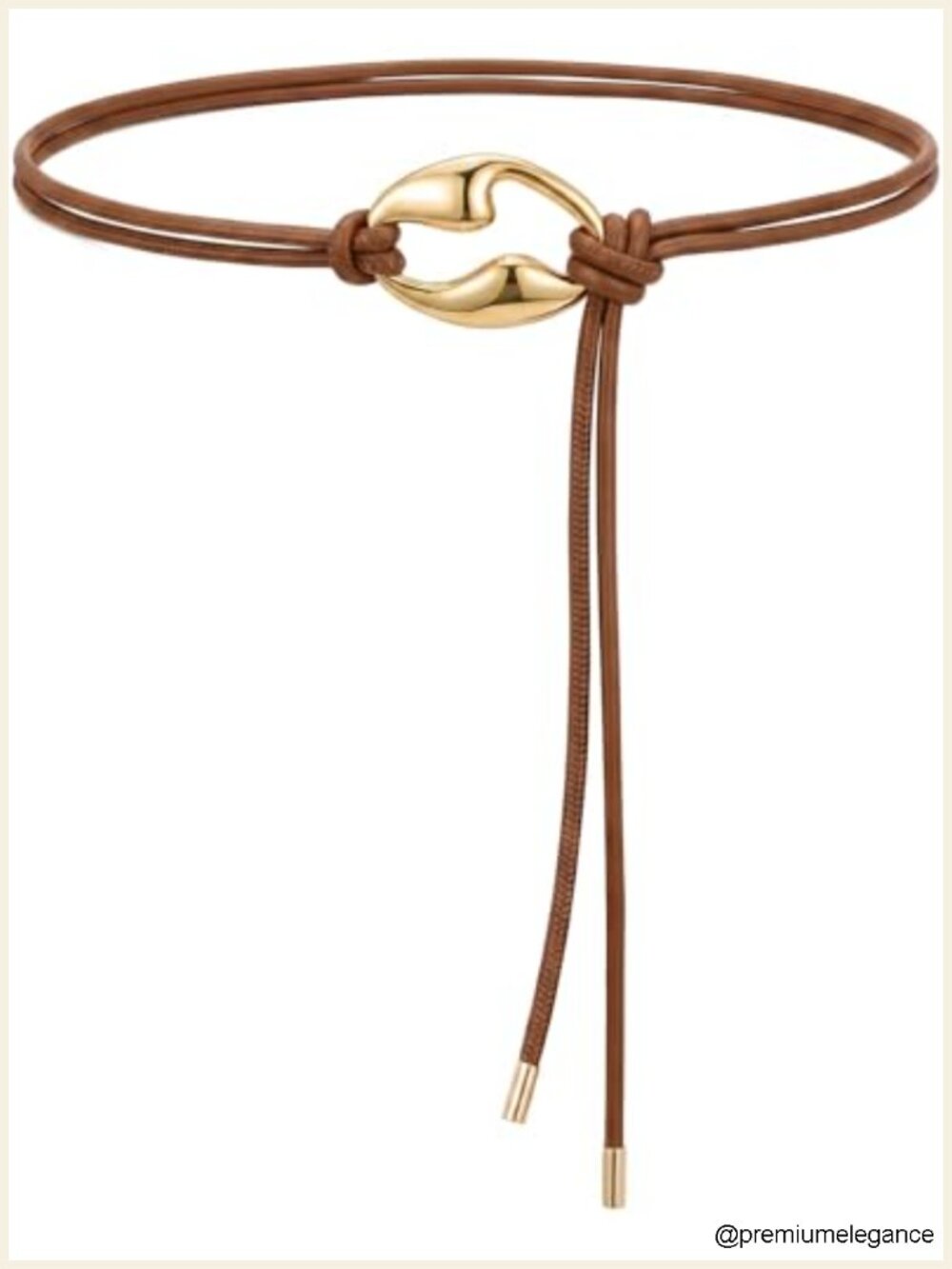 Women's Faux Leather Knotted Skinny Waist Belt with Alloy Ring Buckle